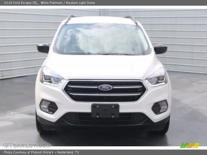 White Platinum / Medium Light Stone 2018 Ford Escape SEL