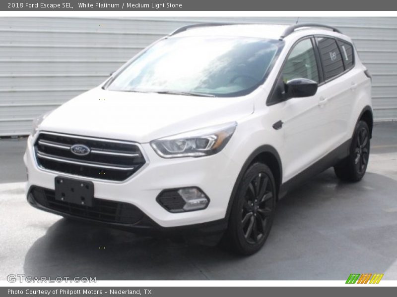 White Platinum / Medium Light Stone 2018 Ford Escape SEL