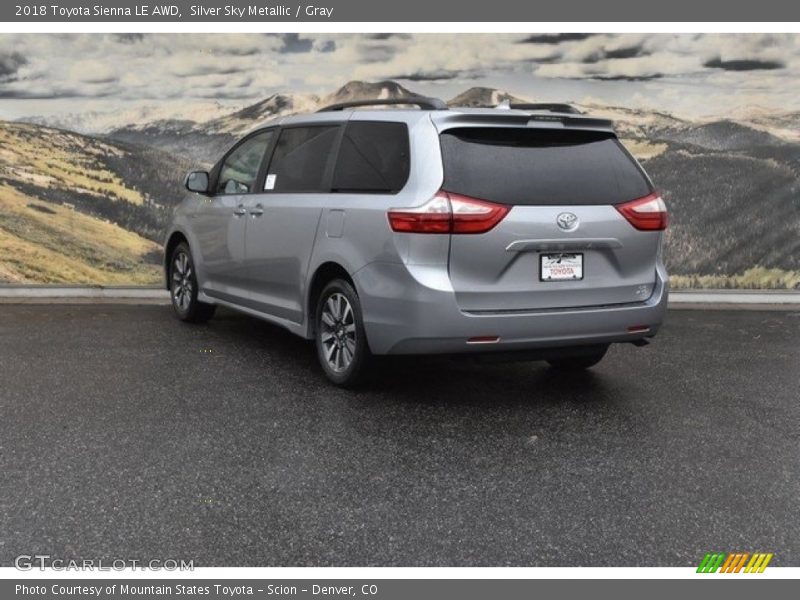 Silver Sky Metallic / Gray 2018 Toyota Sienna LE AWD