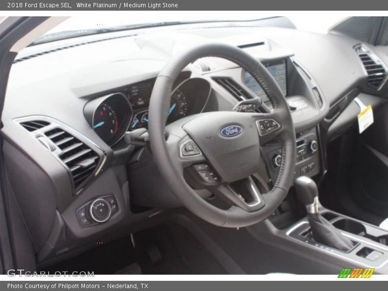 White Platinum / Medium Light Stone 2018 Ford Escape SEL