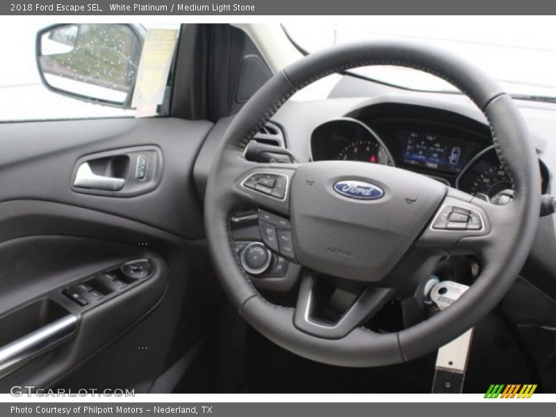 White Platinum / Medium Light Stone 2018 Ford Escape SEL