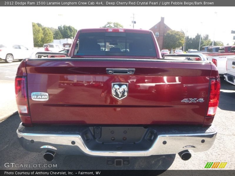 Deep Cherry Red Crystal Pearl / Light Pebble Beige/Bark Brown 2012 Dodge Ram 1500 Laramie Longhorn Crew Cab 4x4