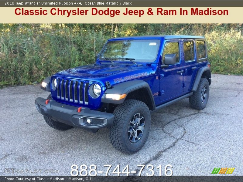 Ocean Blue Metallic / Black 2018 Jeep Wrangler Unlimited Rubicon 4x4