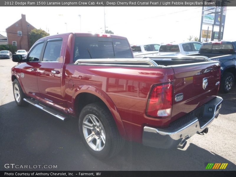 Deep Cherry Red Crystal Pearl / Light Pebble Beige/Bark Brown 2012 Dodge Ram 1500 Laramie Longhorn Crew Cab 4x4