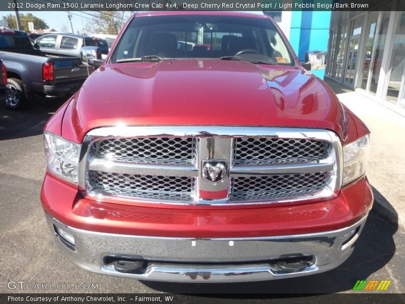 Deep Cherry Red Crystal Pearl / Light Pebble Beige/Bark Brown 2012 Dodge Ram 1500 Laramie Longhorn Crew Cab 4x4