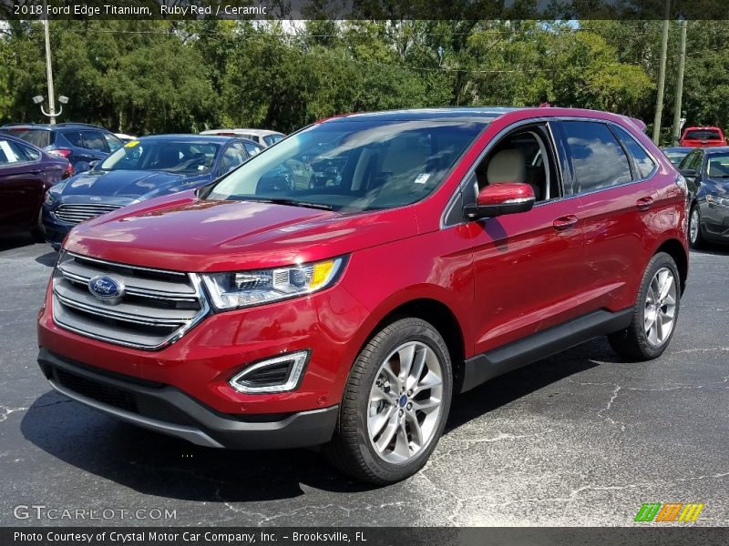 Ruby Red / Ceramic 2018 Ford Edge Titanium