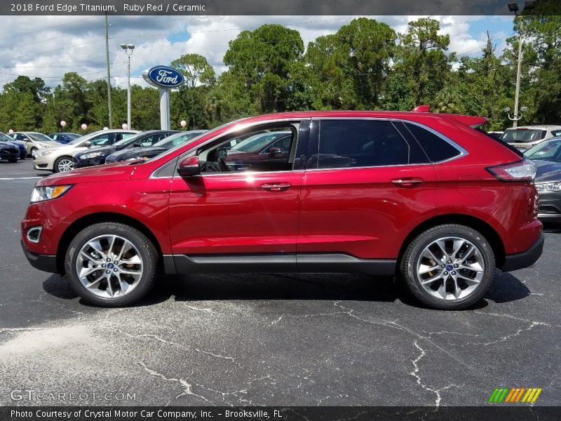 Ruby Red / Ceramic 2018 Ford Edge Titanium