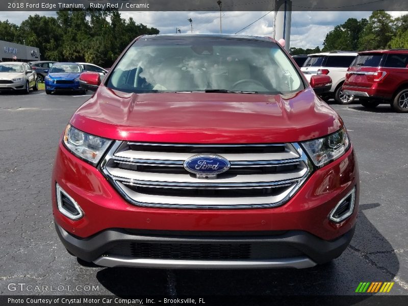 Ruby Red / Ceramic 2018 Ford Edge Titanium