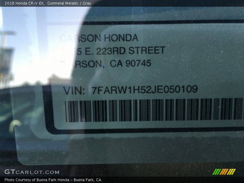 Gunmetal Metallic / Gray 2018 Honda CR-V EX