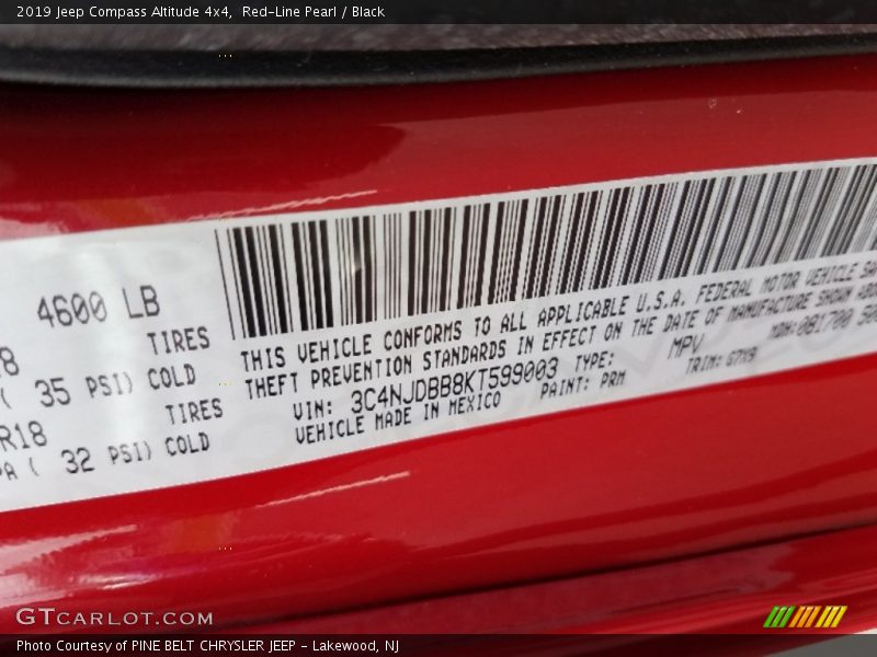Red-Line Pearl / Black 2019 Jeep Compass Altitude 4x4