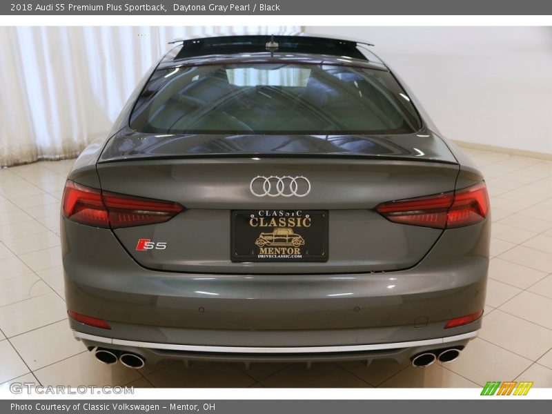Daytona Gray Pearl / Black 2018 Audi S5 Premium Plus Sportback