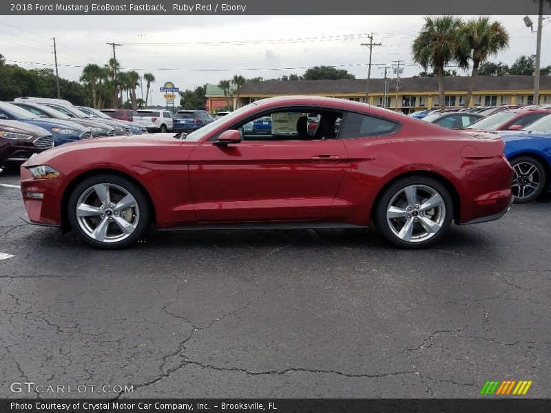Ruby Red / Ebony 2018 Ford Mustang EcoBoost Fastback