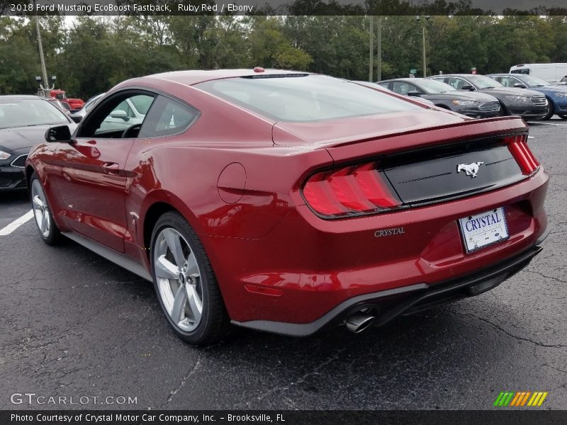 Ruby Red / Ebony 2018 Ford Mustang EcoBoost Fastback