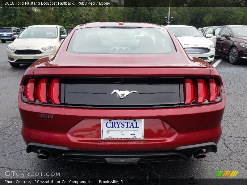 Ruby Red / Ebony 2018 Ford Mustang EcoBoost Fastback