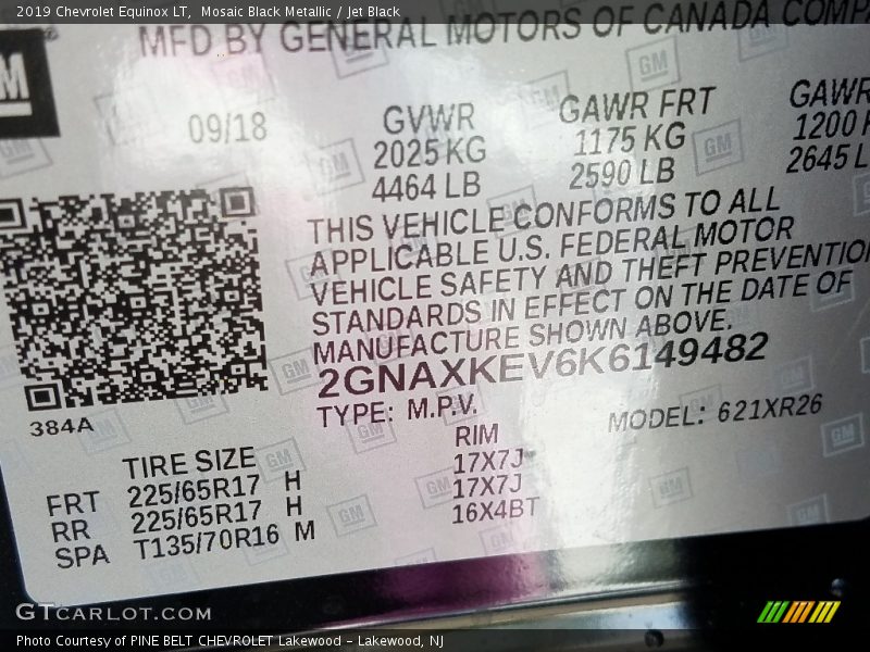 Mosaic Black Metallic / Jet Black 2019 Chevrolet Equinox LT