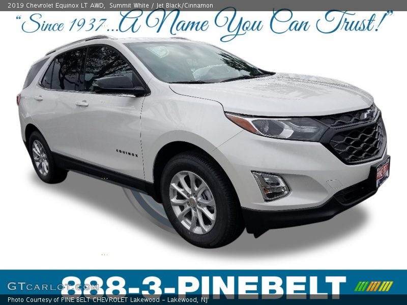 Summit White / Jet Black/Cinnamon 2019 Chevrolet Equinox LT AWD