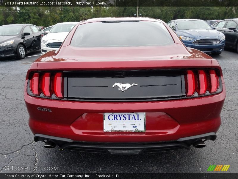 Ruby Red / Ebony 2018 Ford Mustang EcoBoost Fastback