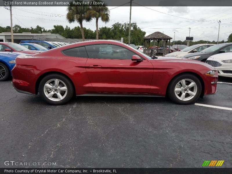Ruby Red / Ebony 2018 Ford Mustang EcoBoost Fastback