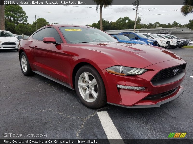 Ruby Red / Ebony 2018 Ford Mustang EcoBoost Fastback