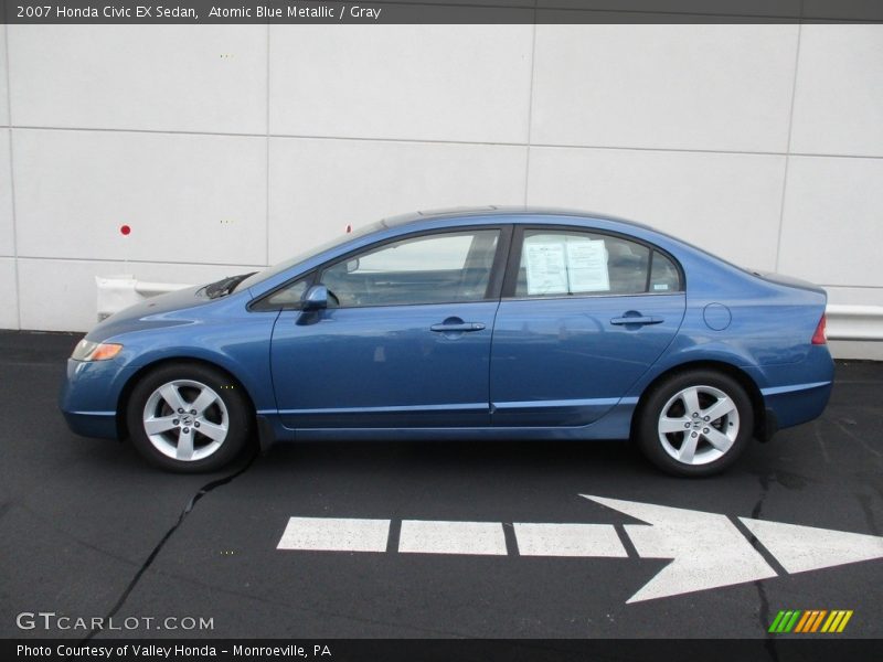 Atomic Blue Metallic / Gray 2007 Honda Civic EX Sedan