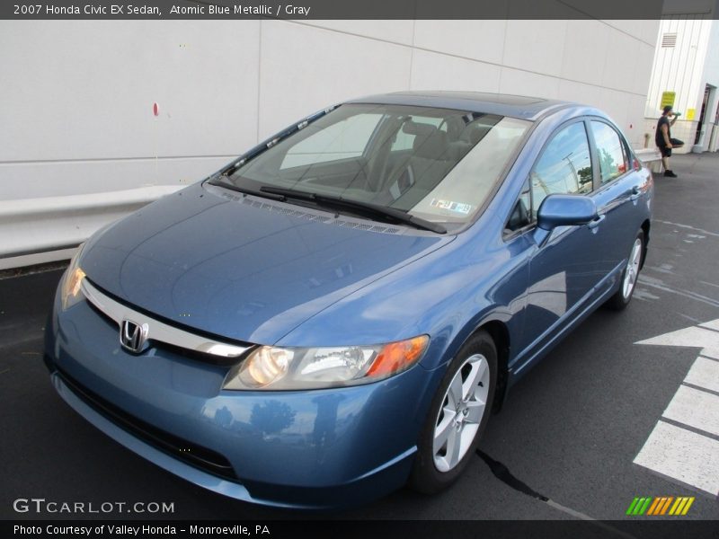 Atomic Blue Metallic / Gray 2007 Honda Civic EX Sedan
