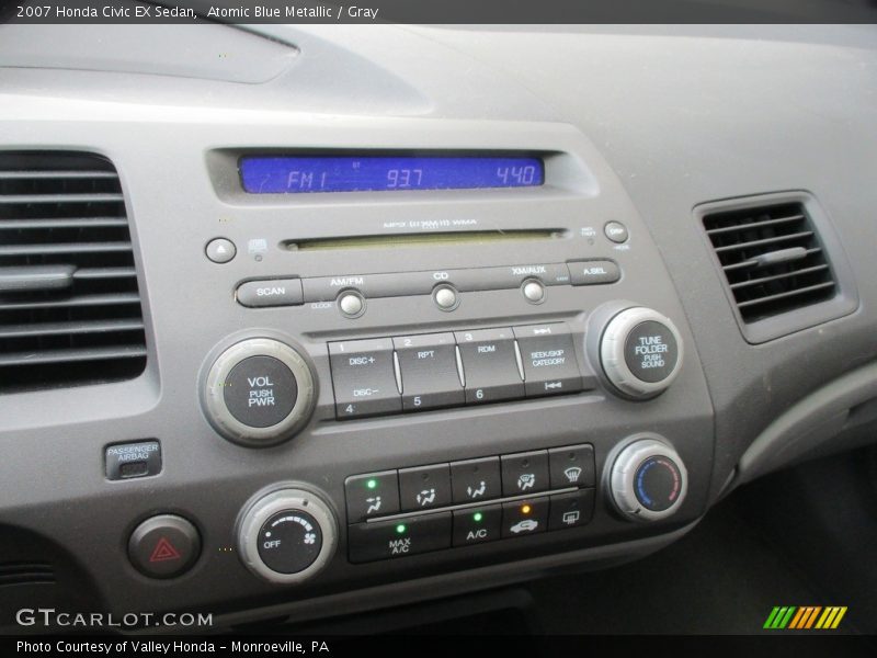 Atomic Blue Metallic / Gray 2007 Honda Civic EX Sedan
