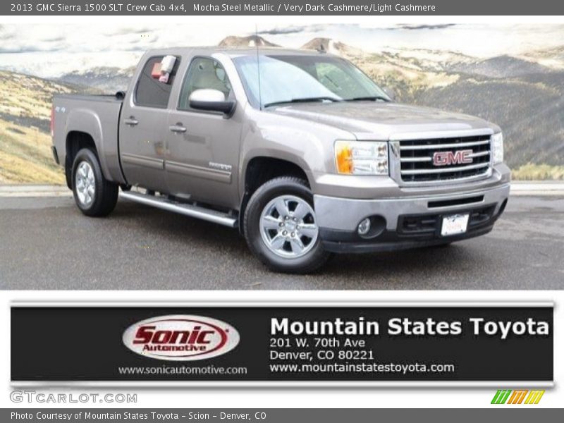 Mocha Steel Metallic / Very Dark Cashmere/Light Cashmere 2013 GMC Sierra 1500 SLT Crew Cab 4x4