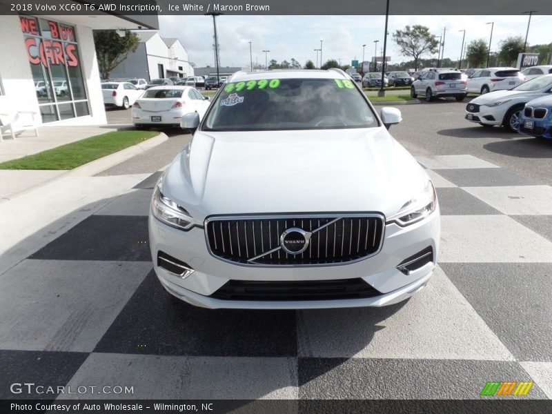 Ice White / Maroon Brown 2018 Volvo XC60 T6 AWD Inscription
