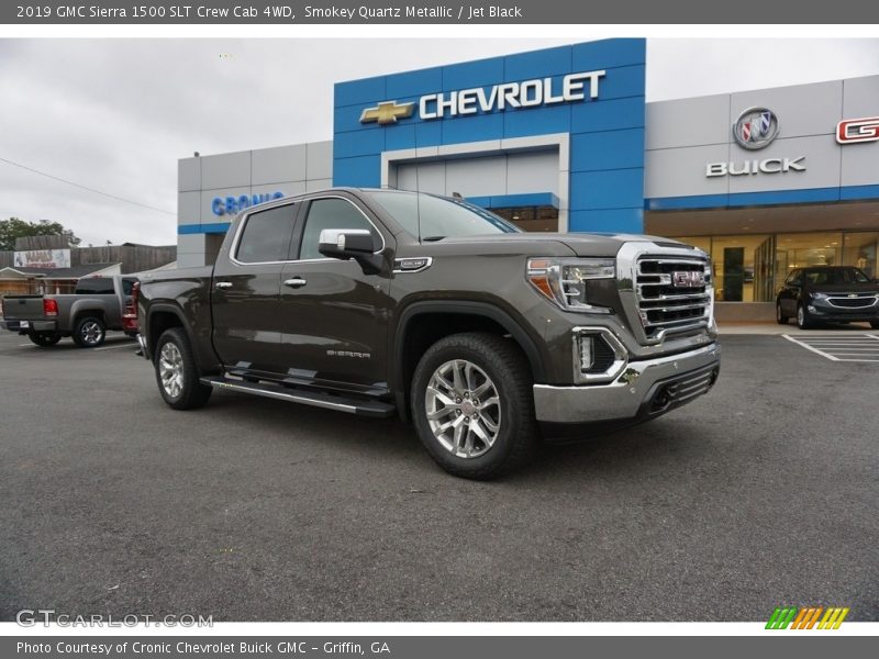 Smokey Quartz Metallic / Jet Black 2019 GMC Sierra 1500 SLT Crew Cab 4WD