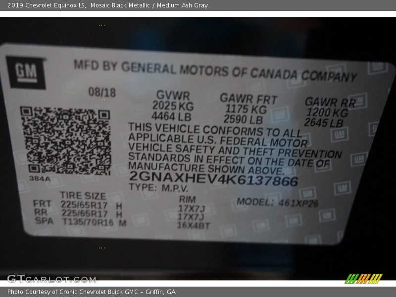 Mosaic Black Metallic / Medium Ash Gray 2019 Chevrolet Equinox LS