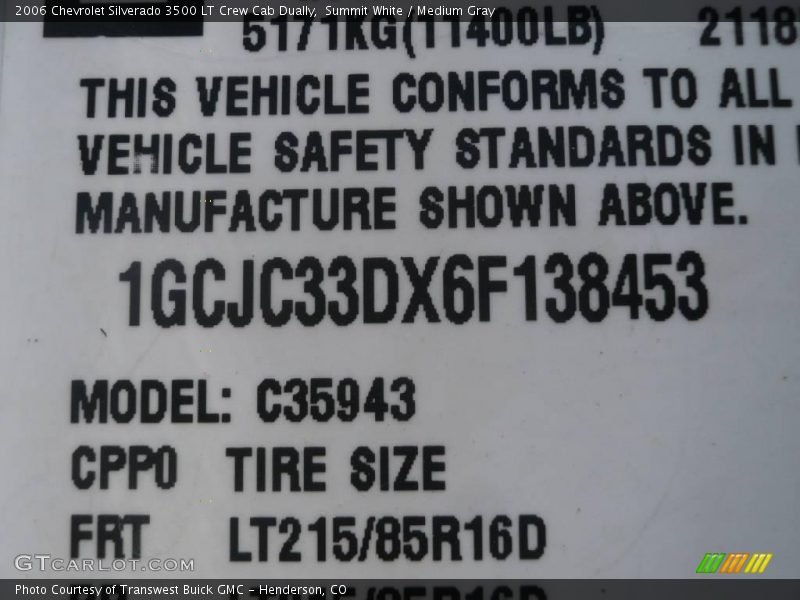 Summit White / Medium Gray 2006 Chevrolet Silverado 3500 LT Crew Cab Dually