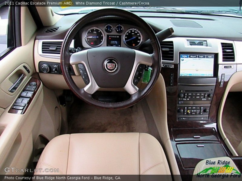 White Diamond Tricoat / Cashmere/Cocoa 2011 Cadillac Escalade Premium AWD