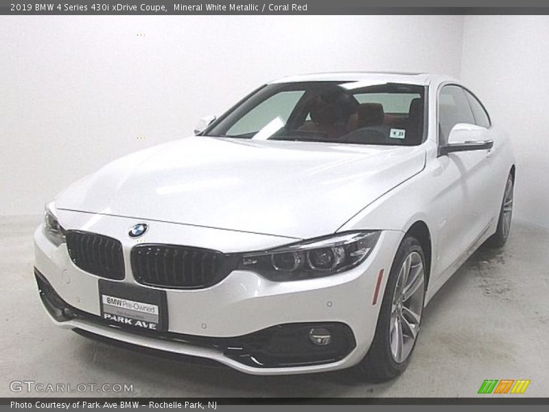 Mineral White Metallic / Coral Red 2019 BMW 4 Series 430i xDrive Coupe