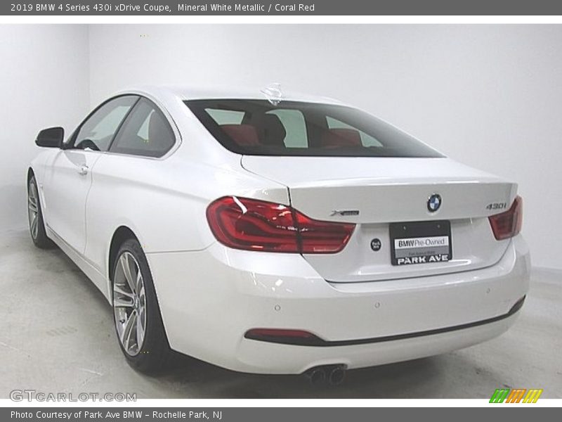 Mineral White Metallic / Coral Red 2019 BMW 4 Series 430i xDrive Coupe