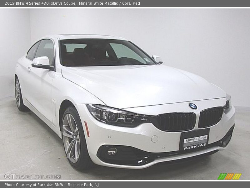 Mineral White Metallic / Coral Red 2019 BMW 4 Series 430i xDrive Coupe