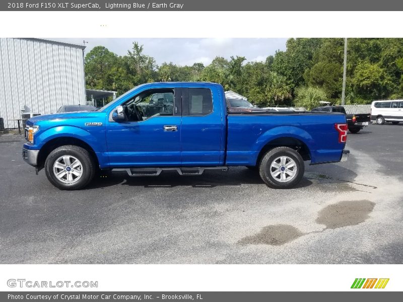 Lightning Blue / Earth Gray 2018 Ford F150 XLT SuperCab