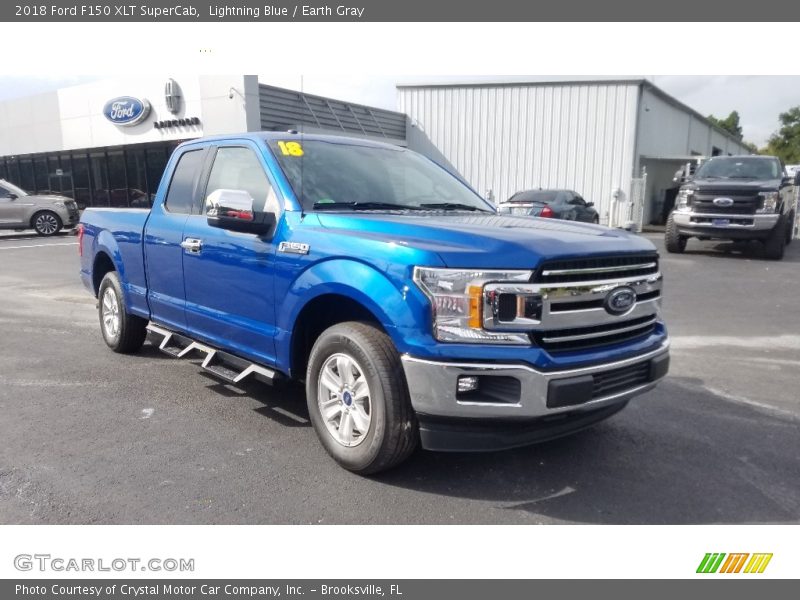 Lightning Blue / Earth Gray 2018 Ford F150 XLT SuperCab