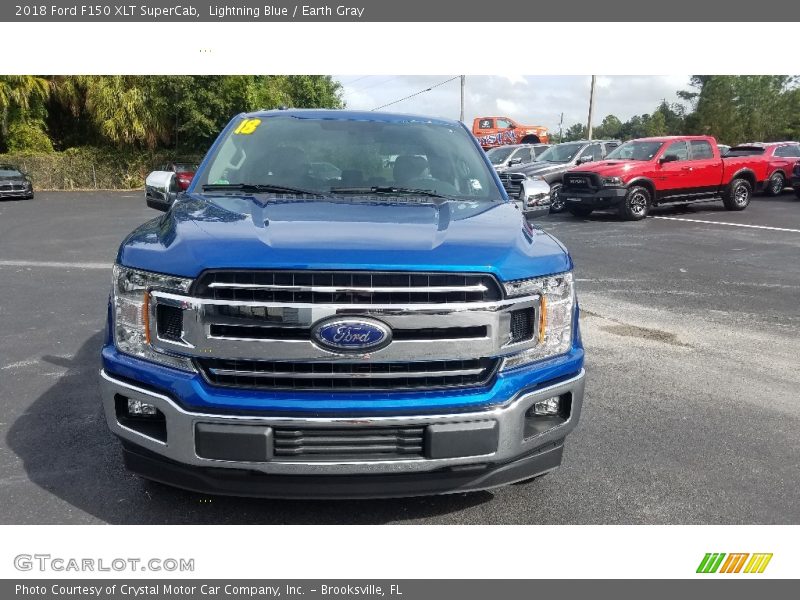 Lightning Blue / Earth Gray 2018 Ford F150 XLT SuperCab