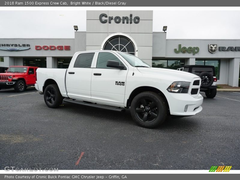 Bright White / Black/Diesel Gray 2018 Ram 1500 Express Crew Cab