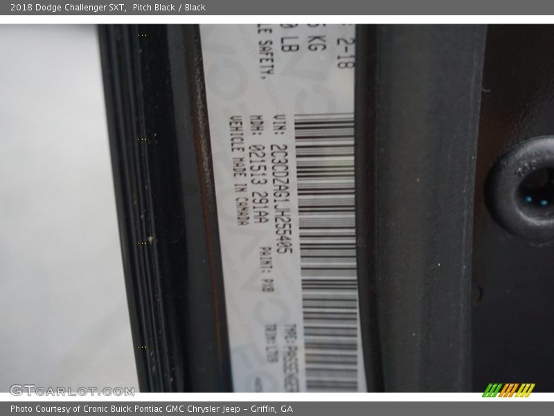 Pitch Black / Black 2018 Dodge Challenger SXT