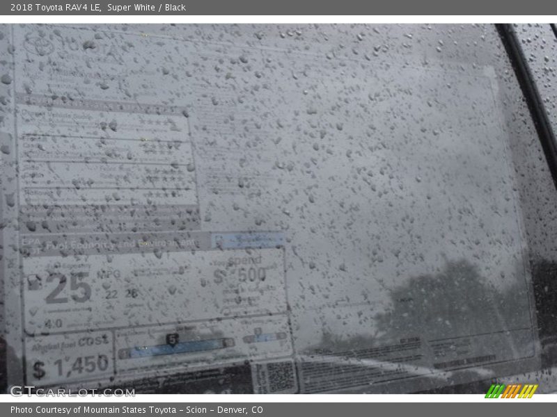 Super White / Black 2018 Toyota RAV4 LE