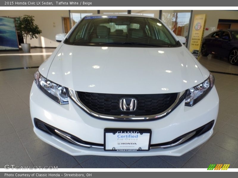 Taffeta White / Beige 2015 Honda Civic LX Sedan