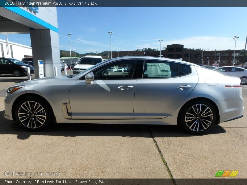 Silky Silver / Black 2018 Kia Stinger Premium AWD