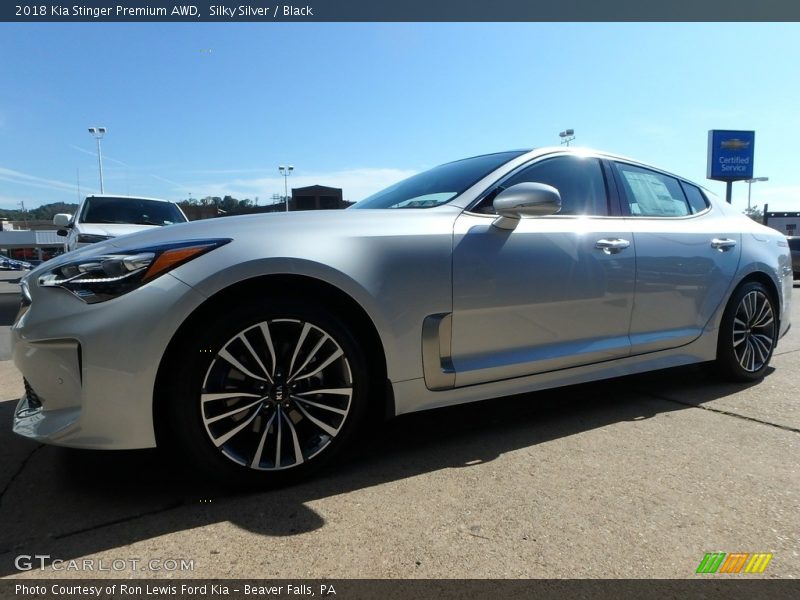 Silky Silver / Black 2018 Kia Stinger Premium AWD