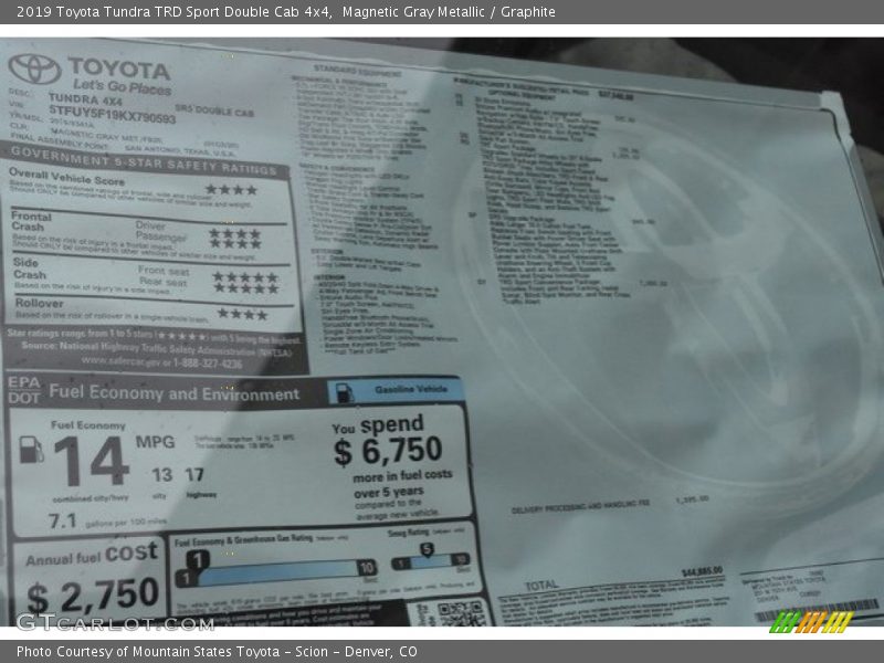 Magnetic Gray Metallic / Graphite 2019 Toyota Tundra TRD Sport Double Cab 4x4