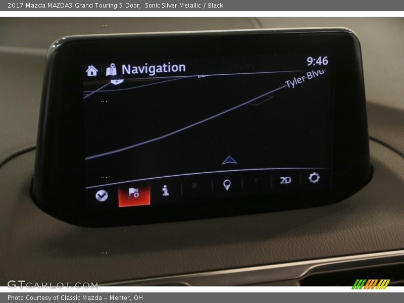 Sonic Silver Metallic / Black 2017 Mazda MAZDA3 Grand Touring 5 Door
