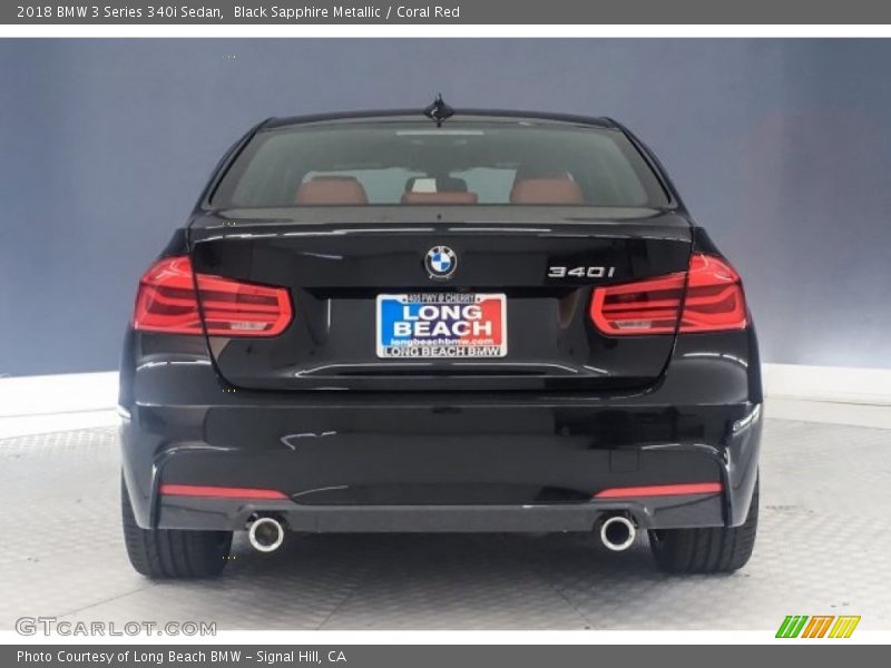 Black Sapphire Metallic / Coral Red 2018 BMW 3 Series 340i Sedan