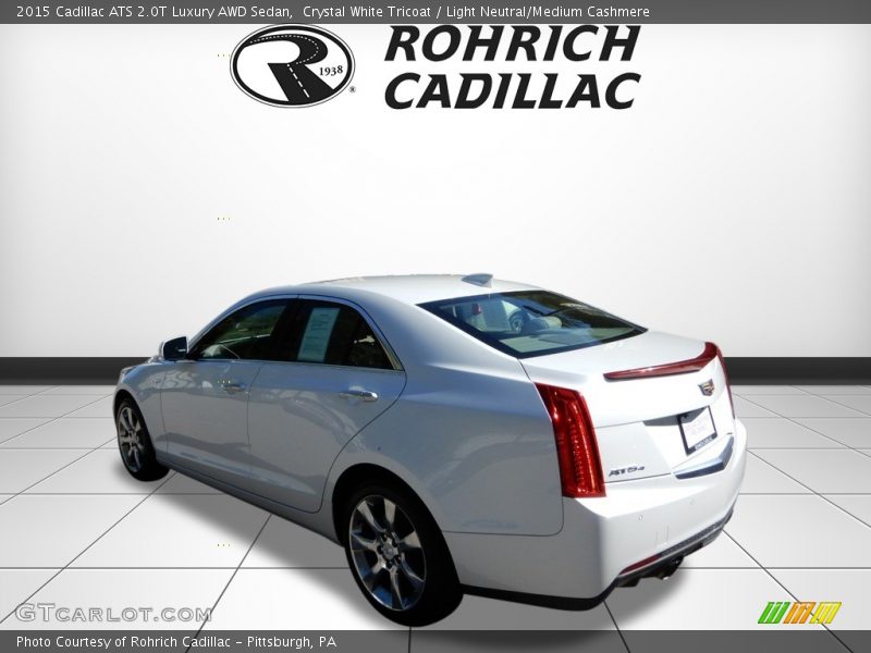 Crystal White Tricoat / Light Neutral/Medium Cashmere 2015 Cadillac ATS 2.0T Luxury AWD Sedan