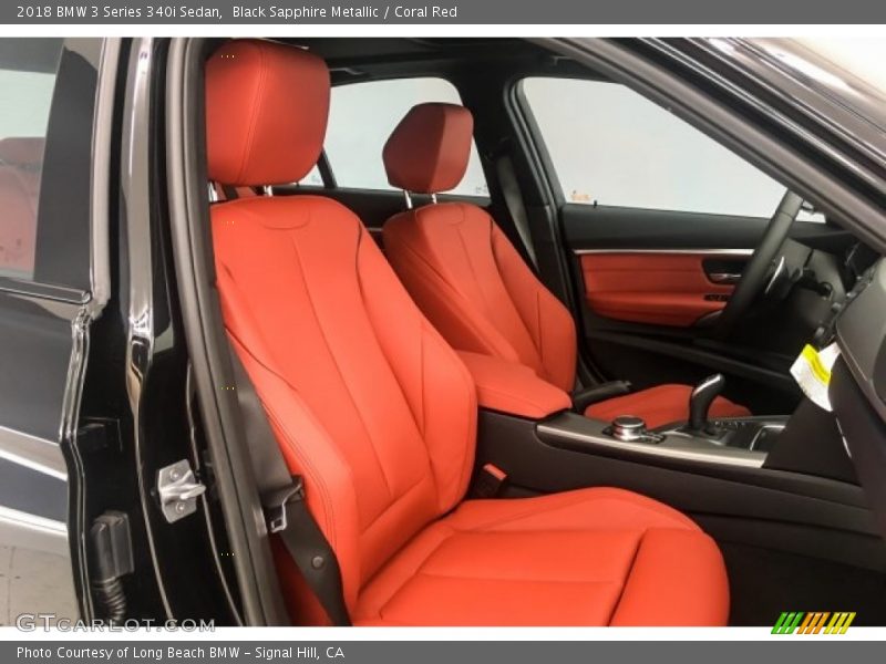Black Sapphire Metallic / Coral Red 2018 BMW 3 Series 340i Sedan