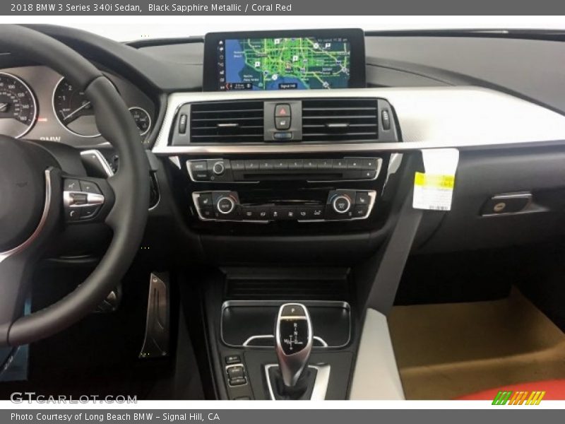 Black Sapphire Metallic / Coral Red 2018 BMW 3 Series 340i Sedan